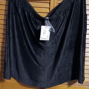 Lularoe Addie 3xl Black Skirt Faux Corduroy Faux button front Front Pockets